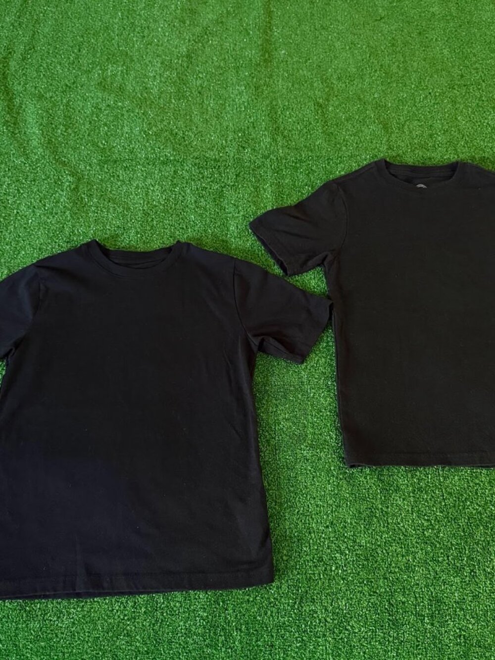 2-Pack Wonder Nation Boys M 8 Black Crew Neck T-Shirts Cotton Blend Basic Tees